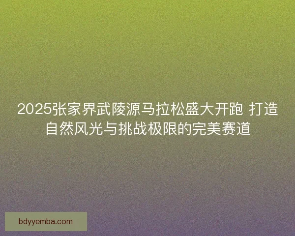 2025张家界武陵源马拉松盛大开跑 打造自然风光与挑战极限的完美赛道
